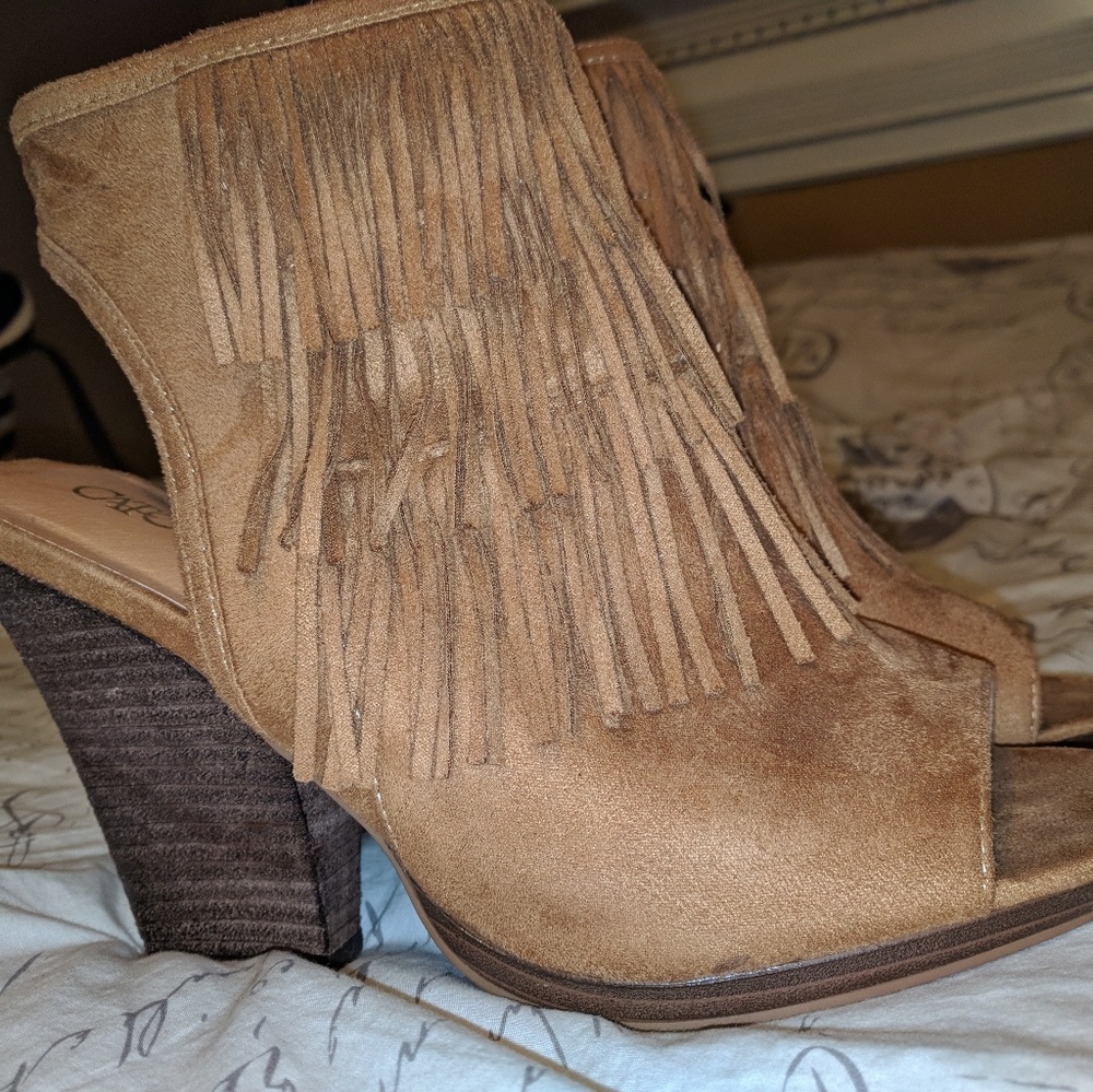 Fringed ankle booties